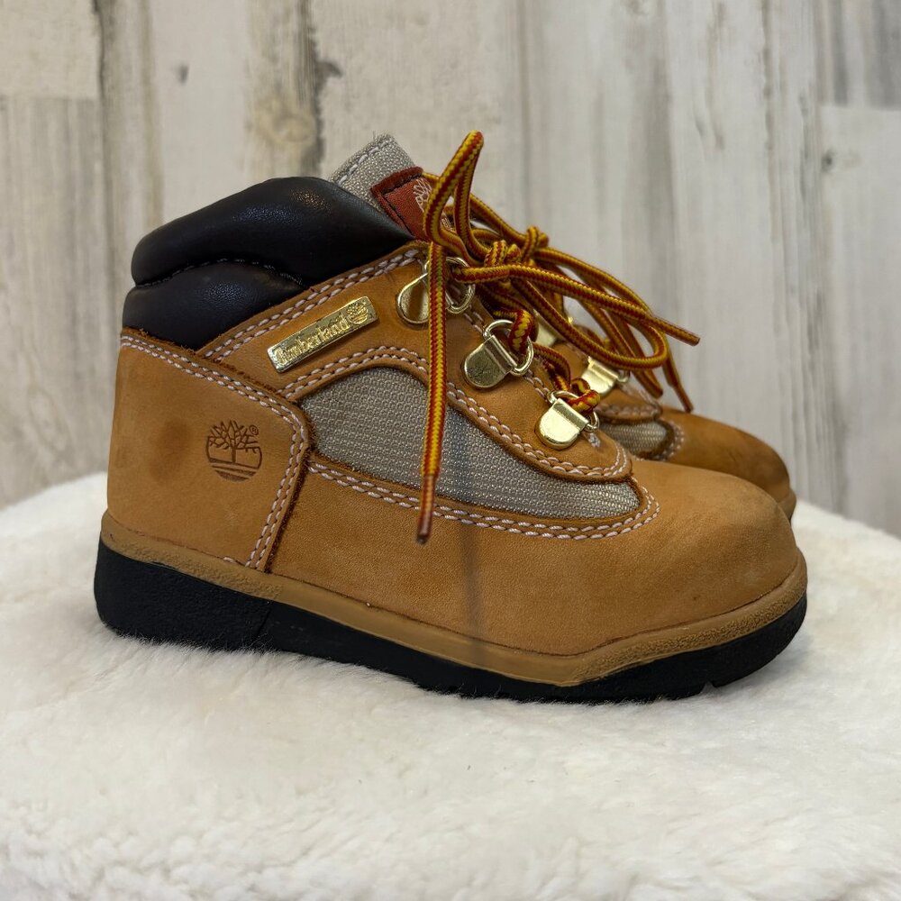 CLEARANCE! Timberland Toddler Boys Size 9 Field Boots Wheat Color Lace Up Chunky
